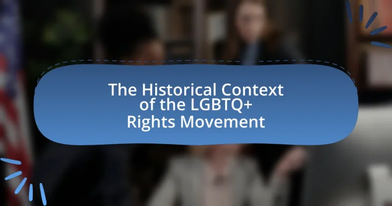 The Historical Context of the LGBTQ+ Rights Movement