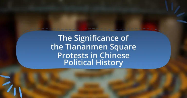 The Significance of the Tiananmen Square Protests in Chinese Political History