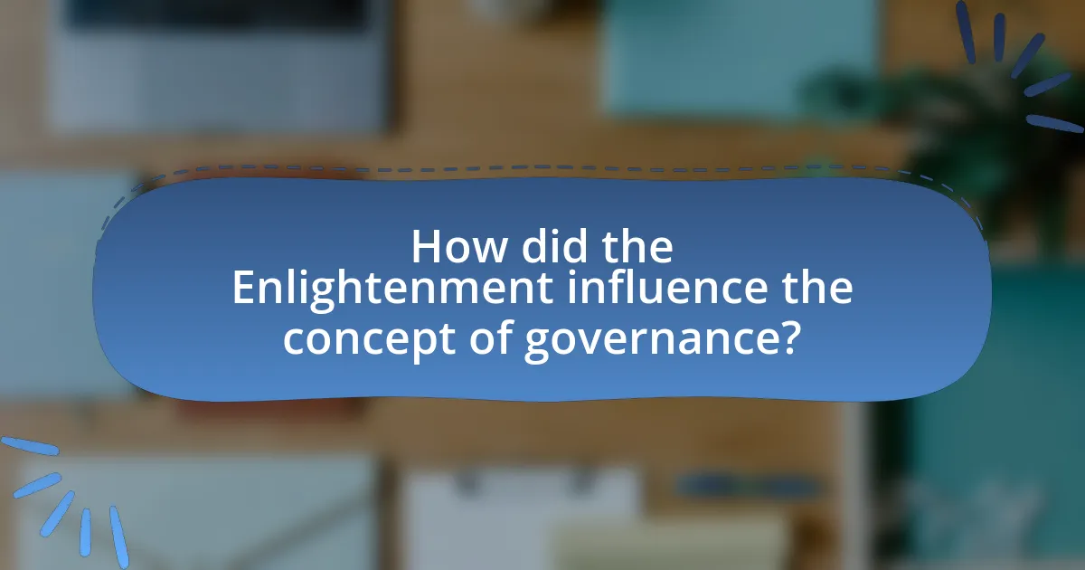 How did the Enlightenment influence the concept of governance?