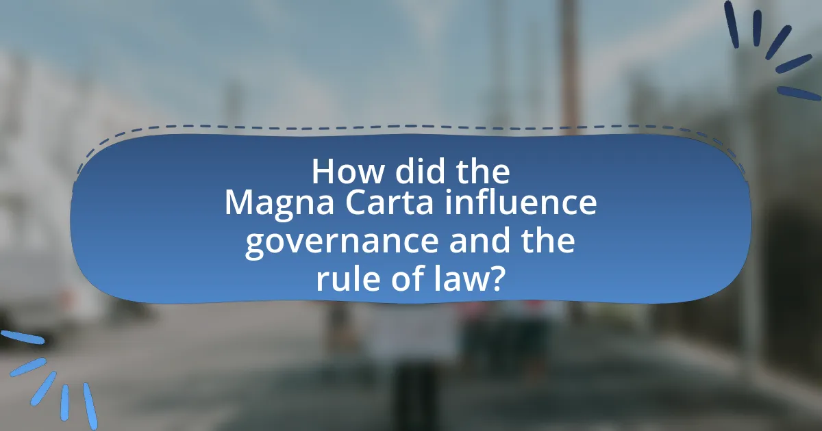 How did the Magna Carta influence governance and the rule of law?