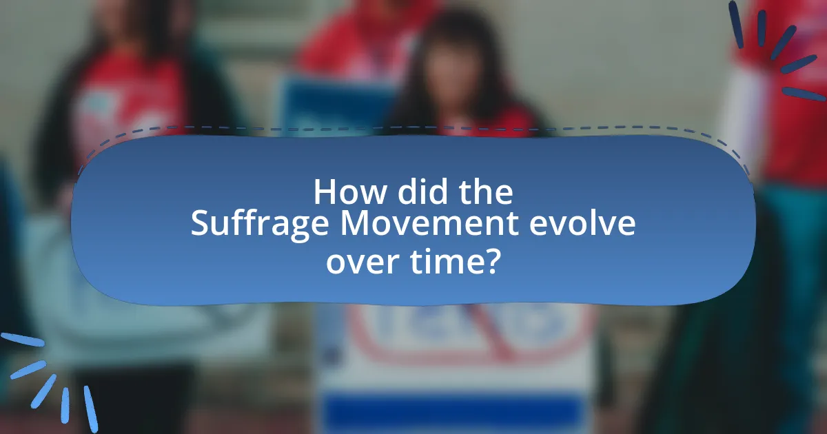 How did the Suffrage Movement evolve over time?