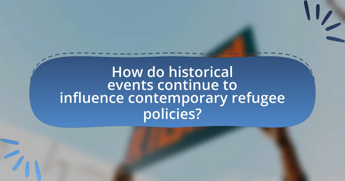 How do historical events continue to influence contemporary refugee policies?