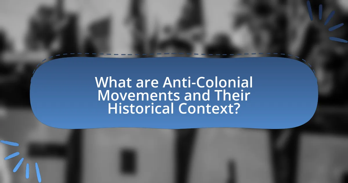 What are Anti-Colonial Movements and Their Historical Context?