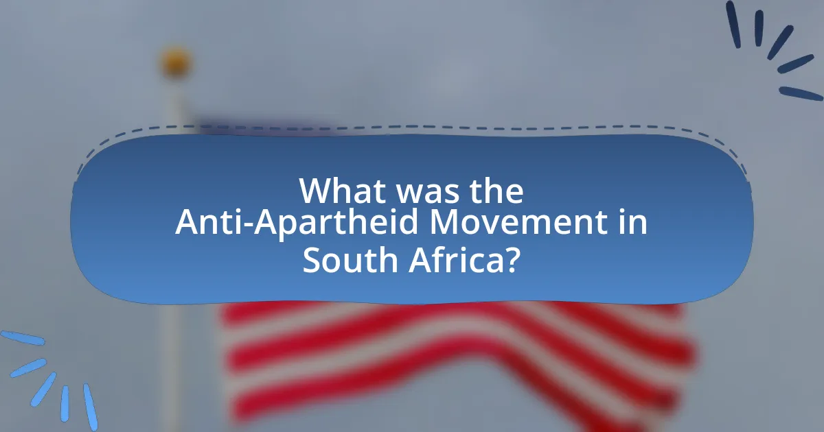 What was the Anti-Apartheid Movement in South Africa?
