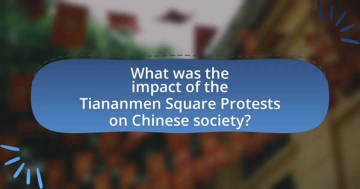 What was the impact of the Tiananmen Square Protests on Chinese society?